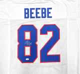 BUFFALO BILLS DON BEEBE AUTOGRAPHED SIGNED WHITE JERSEY JSA STOCK #234531