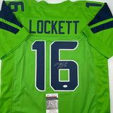 Autographed/Signed Tyler Lockett Seattle Green Color Rush Football Jersey JSA CO