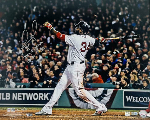 DAVID ORTIZ Autographed "3x WS Champs, HOF 22" 16" x 20" Photo FANATICS LE 22/34