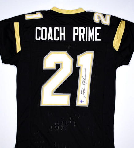 Deion Sanders Autographed Coach Prime Black College Style Jersey-Beckett W Holo