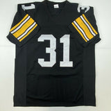 Autographed/Signed DONNIE SHELL Pittsburgh Black Football Jersey JSA COA