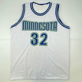 Autographed/Signed Christian Laettner Minnesota White Basketball Jersey PSA/DNA