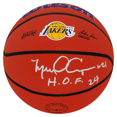 Michael Cooper Signed Lakers Logo Wilson NBA Basketball w/HOF'24 -(SCHWARTZ COA)