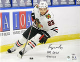 Philipp Kurashev Signed 16x20 Chicago Blackhawks Photo NHL Debut Insc Fanatics