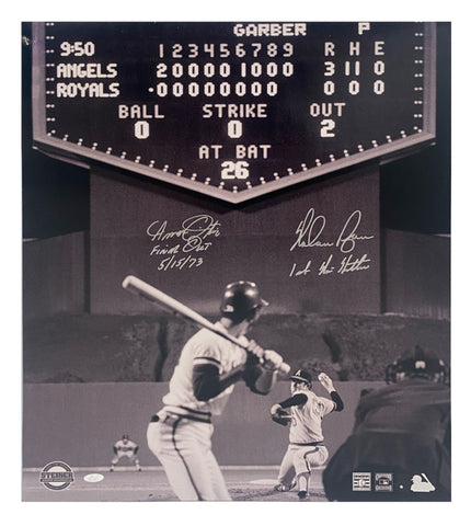 Nolan Ryan / Amos Otis Dual Signed / Inscribed 1st No Hitter 16 x 20 Photo Holo