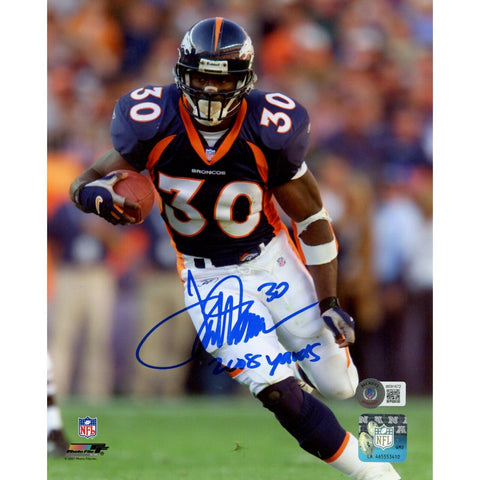 Terrell Davis Autographed/Signed Denver Broncos 8x10 Photo Beckett 47684