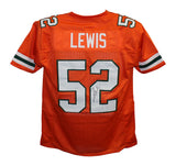 Ray Lewis Autographed/Signed College Style Orange XL Jersey BAS 30386