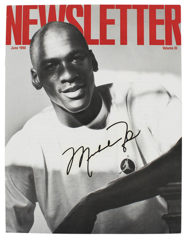 Bulls Michael Jordan Signed 1990 Jordan Brand Newsletter Magazine BAS #AA03810