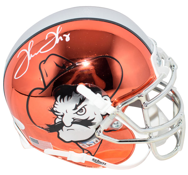 THURMAN THOMAS SIGNED OKLAHOMA STATE COWBOYS CHROME MINI HELMET JSA