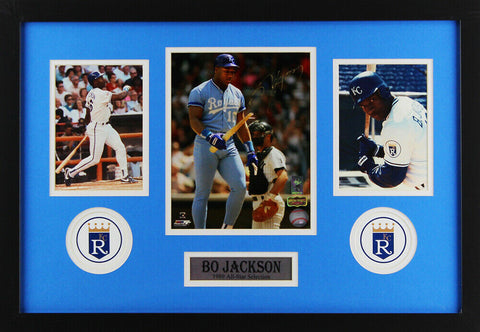 Bo Jackson Signed Kansas City Royals Framed 8"x10" MLB Photo - Breaking Bat Shot