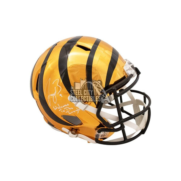 Joe Burrow Inscription Autographed Bengals Chrome Replica F/S Helmet - Fanatics