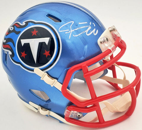 Ryan Tannehill Autographed Titans Flash Blue Speed Mini Helmet Beckett WN46893