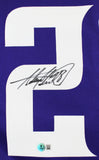 Vikings Adrian Peterson "All Damn Day" Signed Purple Nike Game Jersey BAS Wit