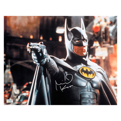 Michael Keaton Autographed 1989 Batman Speargun 11x14 Scene Photo