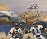 John Elway Autographed "Art of the Pass" 36" x 15" Photo UDA LE 50/50