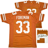 TEXAS LONGHORNS D'ONTA FOREMAN AUTOGRAPHED ORANGE JERSEY BECKETT WITNESS 229534