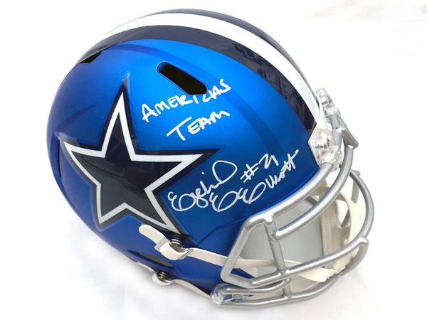 Ezekiel Elliott Signed Cowboys Blaze Speed Replica Helmet W/Americas Team BAS