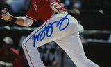 Michael Young Signed Texas Rangers 8x10 Red Jersey Photo - Beckett W Hologram