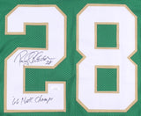 Rocky Bleier Signed Notre Dame Fighting Irish Jersey Inscribed "'66 Natl Champs"