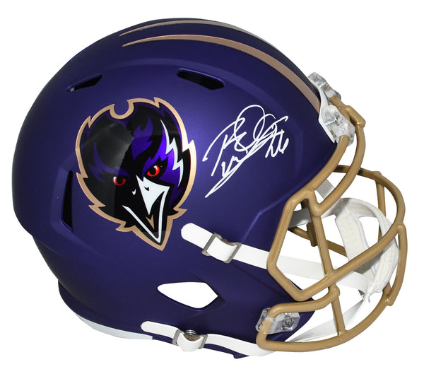 ROD WOODSON SIGNED BALTIMORE RAVENS 2024 PURPLE FULL SIZE SPEED HELMET BECKETT