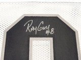 OAKLAND RAIDERS RAY GUY AUTOGRAPHED WHITE JERSEY "HOF-'14" BECKETT BAS QR 230014