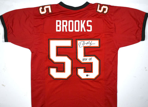 Derrick Brooks Autographed Red Pro Style Jersey w/HOF- Beckett W Hologram *Black