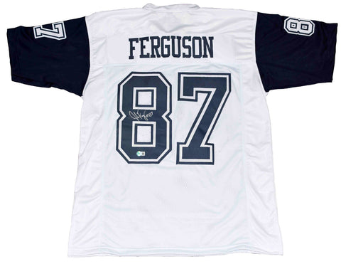 JAKE FERGUSON SIGNED AUTOGRAPHED DALLAS COWBOYS #87 COLOR RUSH JERSEY BECKETT