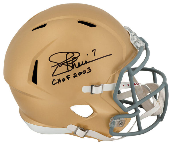 Joe Theismann Signed Notre Dame Riddell Full Size Replica Helmet w/CHOF (SS COA)