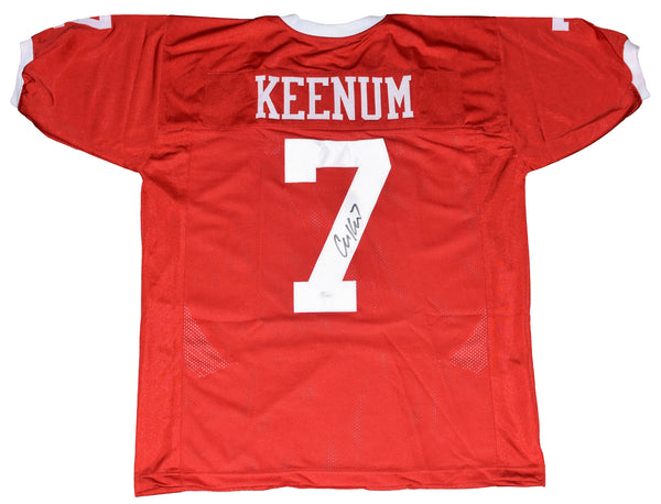 CASE KEENUM AUTOGRAPHED SIGNED HOUSTON COUGARS #7 RED JERSEY JSA