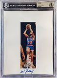 WALT FRAZIER AUTOGRAPHED 8.5X11 PHOTO SHEET NEW YORK KNICKS BECKETT BAS 196063