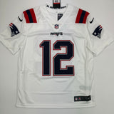 Autographed/Signed Tom Brady Patriots White Nike Limited Jersey Fanatics COA