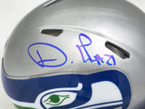 DEVON WITHERSPOON AUTOGRAPHED SEAHAWKS SILVER THROWBACK MINI HELMET MCS 221344