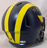 BLAKE CORUM SIGNED MICHIGAN WOLVERINES F/S SPEED REPLICA HELMET BECKETT QR COA