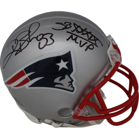 Deion Branch Autographed/Signed New England Patriots Mini Helmet Insc. FAN 46739