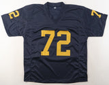 Dan Dierdorf Signed Michigan Wolverines Jersey (Beckett) Hall of Fame Off Tackle