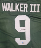 KENNETH WALKER III SIGNED COLLEGE STYLE CUSTOM XL STAT JERSEY BECKETT QR