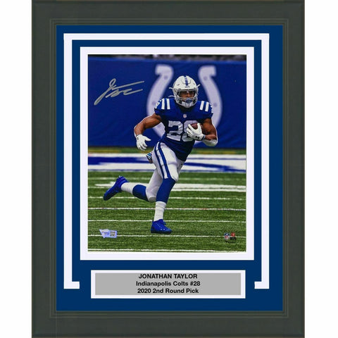 FRAMED Autographed/Signed JONATHAN TAYLOR Colts 8x10 Photo Fanatics COA Auto #2