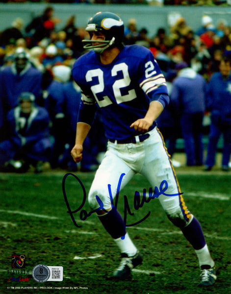 Paul Krause Autographed Minnesota Vikings 8x10 Photo Beckett 45740