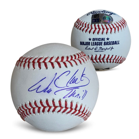 Will Clark Autographed MLB Signed Baseball THE THRILL Hologram COA + Case SMUDGE