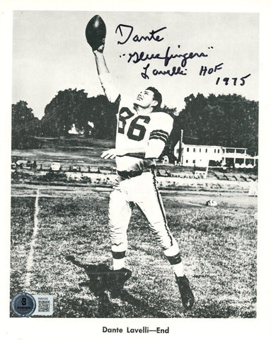 Dante Lavelli Signed Cleveland Browns 8x6 Photo Gluefingers Beckett 48229