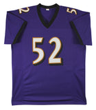 Ray Lewis "HOF 18" Signed Purple Pro Style Jersey BAS Witnessed #1W323348