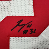 Autographed/Signed Treyveon Henderson Ohio State White Jersey Beckett BAS COA