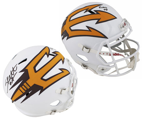 Arizona State Cameron Skattebo Signed White Full Size Speed Rep Helmet BAS Wit