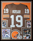 FRAMED CLEVELAND BROWNS BERNIE KOSAR AUTOGRAPHED SIGNED JERSEY BECKETT HOLO