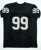 Warren Sapp Autographed Black Pro Style Jersey HOF- JSA Witness Auth *Vert HOF