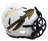 Florida State Deion Sanders Signed Lunar Speed Mini Helmet BAS Witnessed