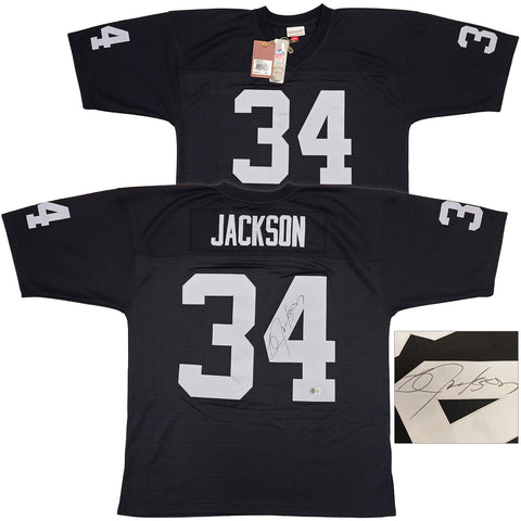 RAIDERS BO JACKSON AUTOGRAPHED AUTHENTIC M&N THROWBACK JERSEY XL BECKETT 230006