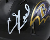 Ed Reed Autographed Baltimore Ravens Speed Mini Helmet- Beckett W Hologram