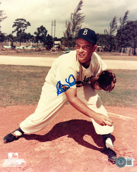 Clem Labine Autographed Brooklyn Dodgers 8x10 Photo Beckett Authenticated