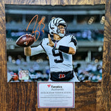 JOE BURROW AUTOGRAPHED SIGNED 8x10 CINCINNATI BENGALS THROW PHOTOGRAPH FANATICS